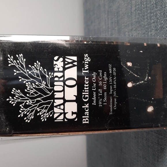 Black Glitter Halloween Twig Light Lighted Branches Stem Electric Cord Indoor - Picture 4 of 5